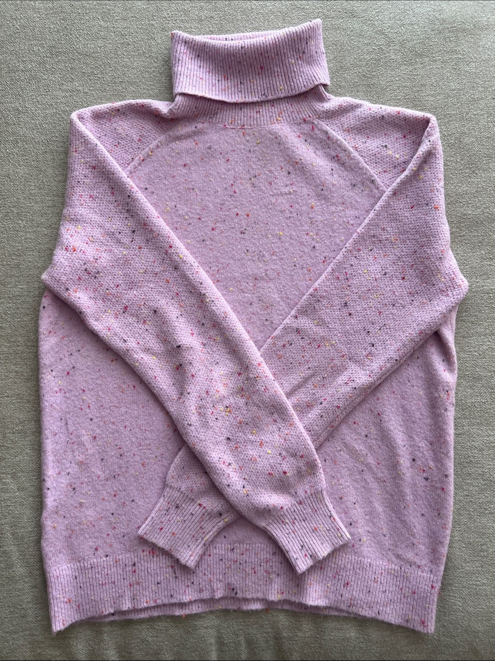 LOFT Light Pink Speckled Turtleneck Sweater